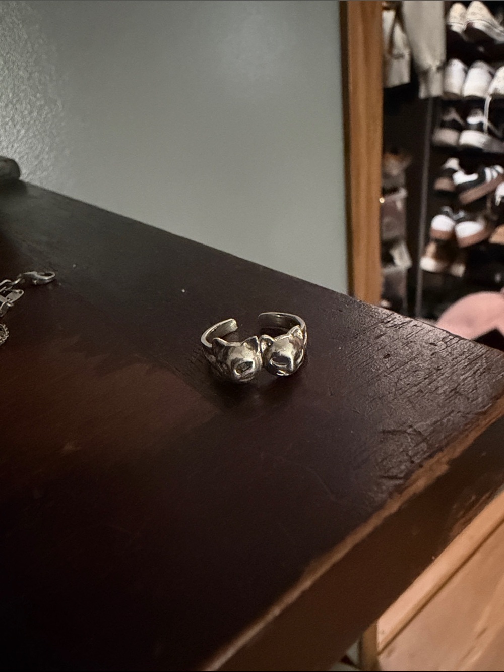 STERLING CAT toe ring. Adjustable - Double Cat Design
